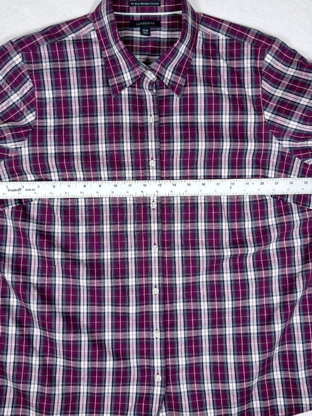 Lands' End No Iron Pinpoint Oxford Women's button up Size: 20W - Picture 6 of 12